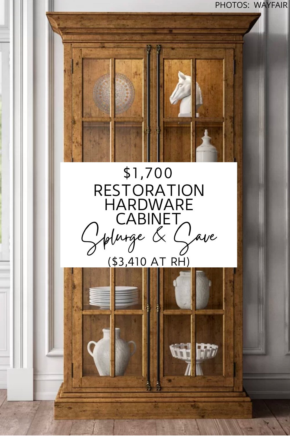 RESTORATION HARDWARE FRENCH CASEMENT DOUBLE DOOR CABINET DUPE